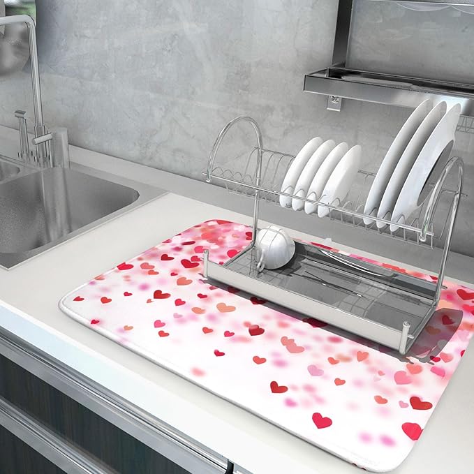Valentine's Day Dish Drying Mat 18 x 24 Inch - Image 5