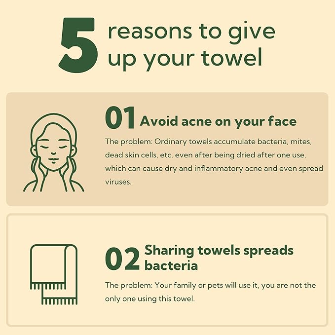 GRANNY SAYS Disposable Face Towels, Bamboo Viscose Face Towelettes Disposable - Image 4