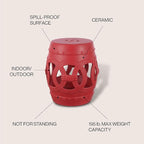 JONATHAN Y TBL1022C Lucky Coins 16" Chinese Ceramic Drum Indoor/Outdoor Garden Stool Bohemian, Coastal, Cottage, French Country, Traditional, for Living Room, Garden Room, Patio, Matte Red - Image 4