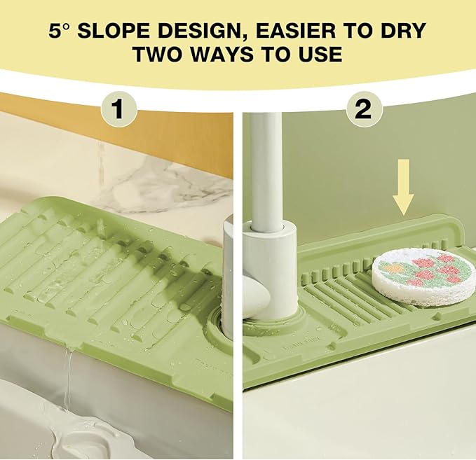Faucet Mat for Kitchen Sink – Adjustable Silicone Sink Splash Guard - Image 3