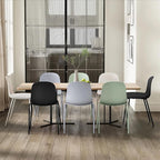 2xhome Modern Stackable Armless Dining Chair | Plastic Shell Seat with Metal Legs | Indoor or Outdoor Use | Home Kitchen Patio (1, Black, Padded Seat) - Image 7