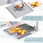 Ohuhu Dish Drying Rack Over The Sink, Roll Up Sink Rack 20.5" W x 13.1" L - Image 3