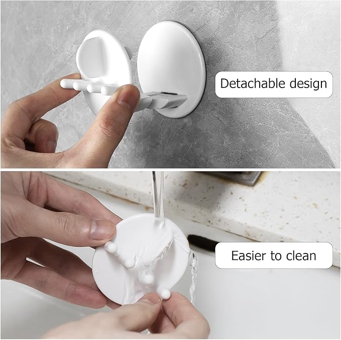2 Pack Toothbrush Holders for Bathrooms Shower, Wall Mount Toothbrush Organizer - Image 2