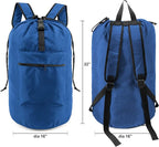 BeeGreen Laundry-Bag-Backpack-Heavy-Duty, Royal Blue Nylon Drawstring Portable - Image 2