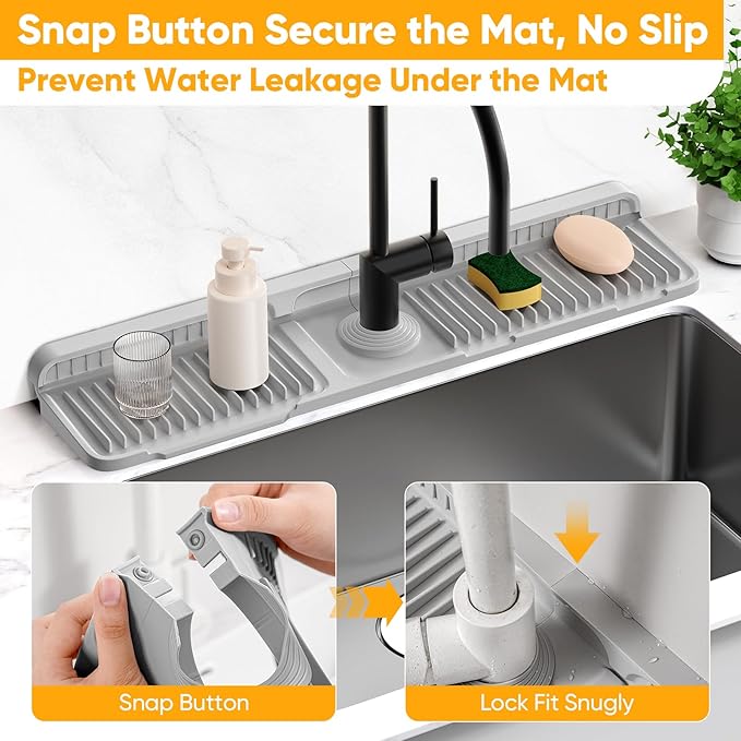 24'' Folding Faucet Mat for Kitchen Sink Splash Guard Kitchen Sink Faucet Mat - Image 4