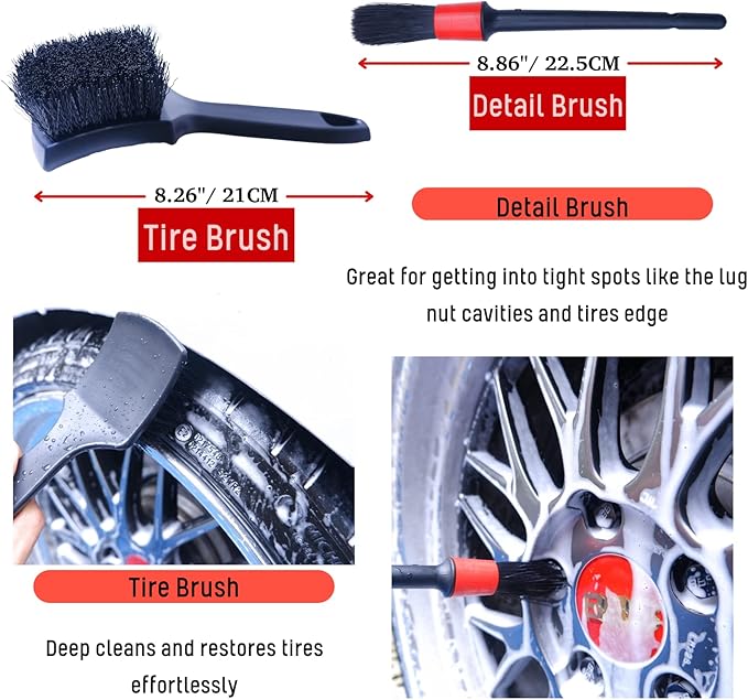 Professional 4 Pack Long Handle Wheel Brush Kit - Image 6