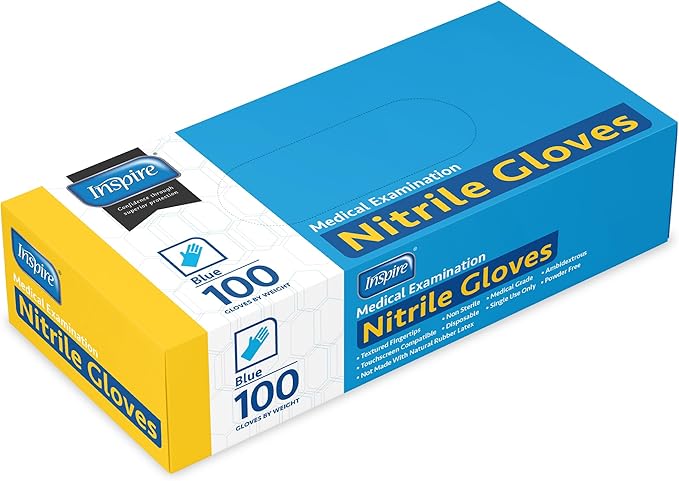 Inspire Black Nitrile Disposable Gloves | 4.5 Nitrile Disposable Safety Medical by Inspire