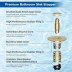 Hibbent 2 Pack Upgraded 3 in 1 Bathroom Sink Drain Strainer, Universal Pop Up - Image 7