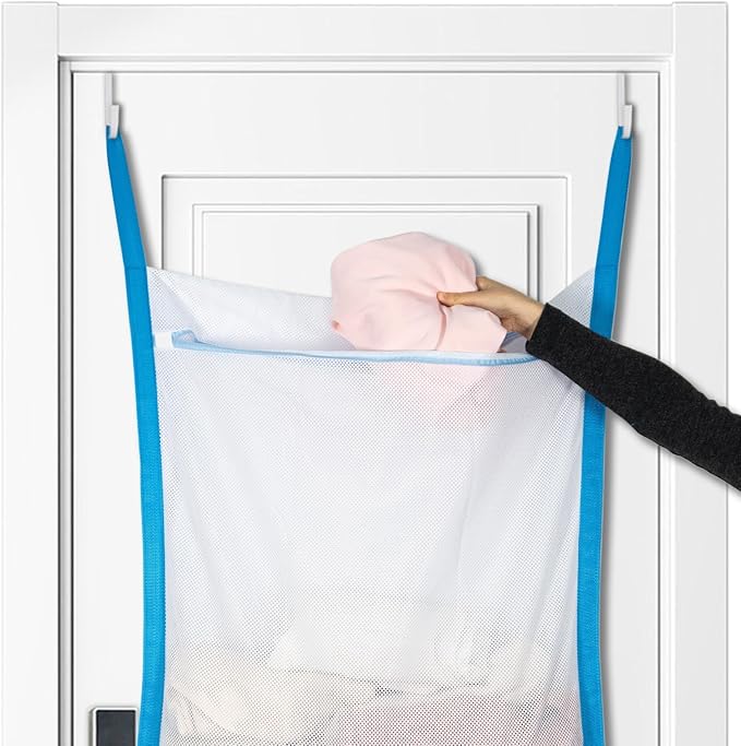 Over Door Large Mesh Laundry Hamper Bag, Washable Laundry Basket - Image 5
