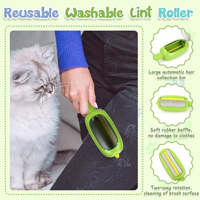 Pet Hair Removal Tool, Reusable Washable Lint Roller, Portable Lint Brushes - Image 3