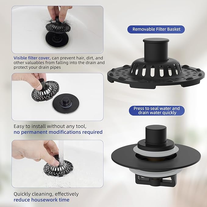 Universal Bathtub Drain Stopper Shower Drain Hair Catcher, Tub Stopper - Image 6