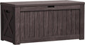 Greesum Outdoor Storage Box 120 Gallon Storage Bin with Lid for Patio Furniture, Garden Tools, Pool Supplies, Lockable, Waterproof and UV Resistant, Dark Brown by BuynowfromGreesum