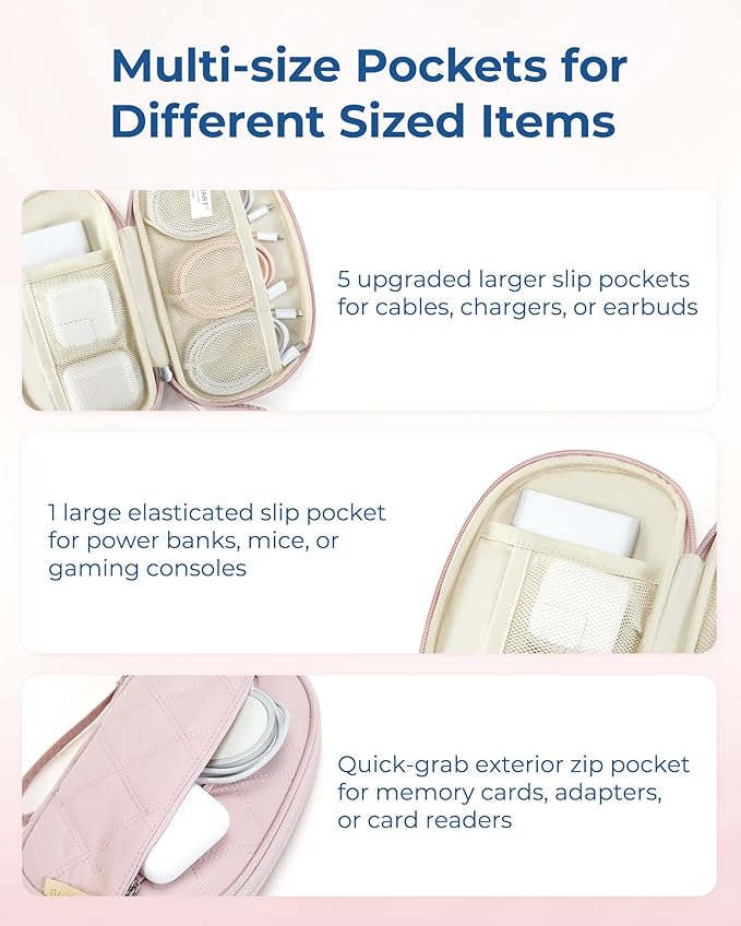 BAGSMART Cord Organizer Travel Cable Bag, Compact Tech Electronic Organizer - Image 4