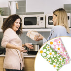 70s Retro White Daisy Floral Kitchen Towels Set of 2, Floral Aesthetic - Image 5