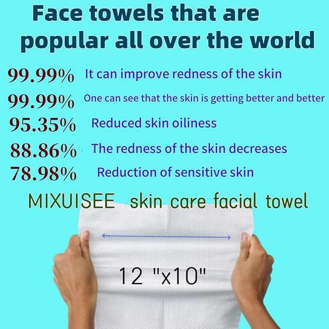 Disposable face towel, MIXUISEE thick and soft face towels, 100% cotton face - Image 8