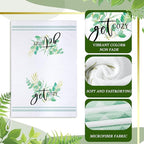 Set of 6 Eucalyptus Kitchen Towels Green Leaves Dishtowels Absorbent Spring - Image 5