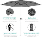 Best Choice Products 10ft Outdoor Table Compatible Steel Polyester Market Patio Umbrella w/Crank and Easy Push Button Tilt - Image 5