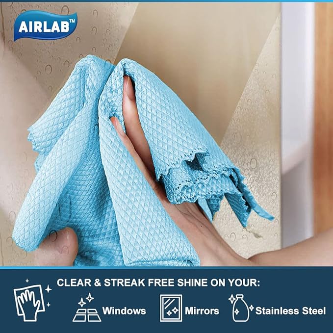 Airlab Streak Free Miracle Cleaning Cloths Easy Clean Nanoscale, Microfiber - Image 5