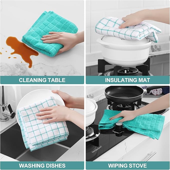 Homaxy Premium Cotton Kitchen Towels 16"x 28", Large Natural Ring Spun 390 GSM - Image 4