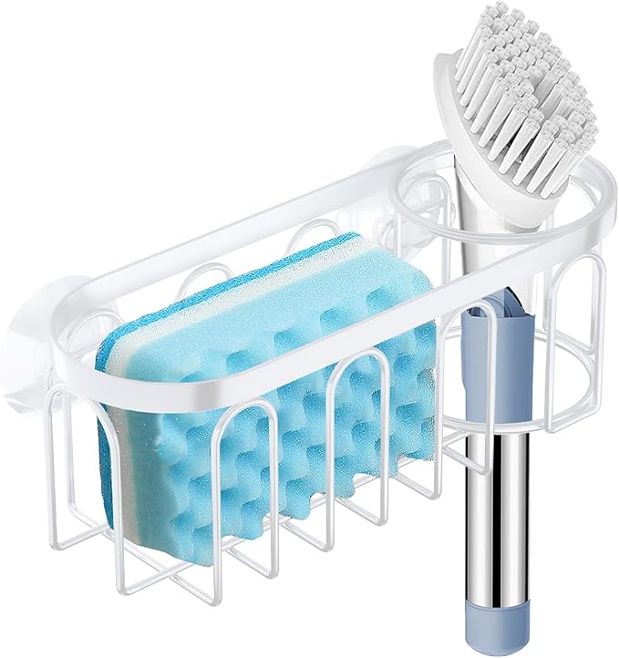 Yazoni 2-in-1 Sponge Holder for Kitchen Sink, Sink Caddy Kitchen Sink Organizer by Yazoni