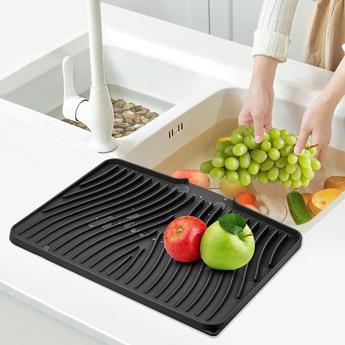 Silicone Dish Drying Mat for Kitchen Counter, Dish Drying Pad, Non-Slip Drain - Image 7