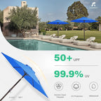 JEAREY 7.5FT Patio Umbrella Outdoor Market Umbrella with 6 Sturdy Ribs, Push Button Tilt/Crank Table Umbrella for Garden, Deck, Backyard and Pool, Royal Blue - Image 7