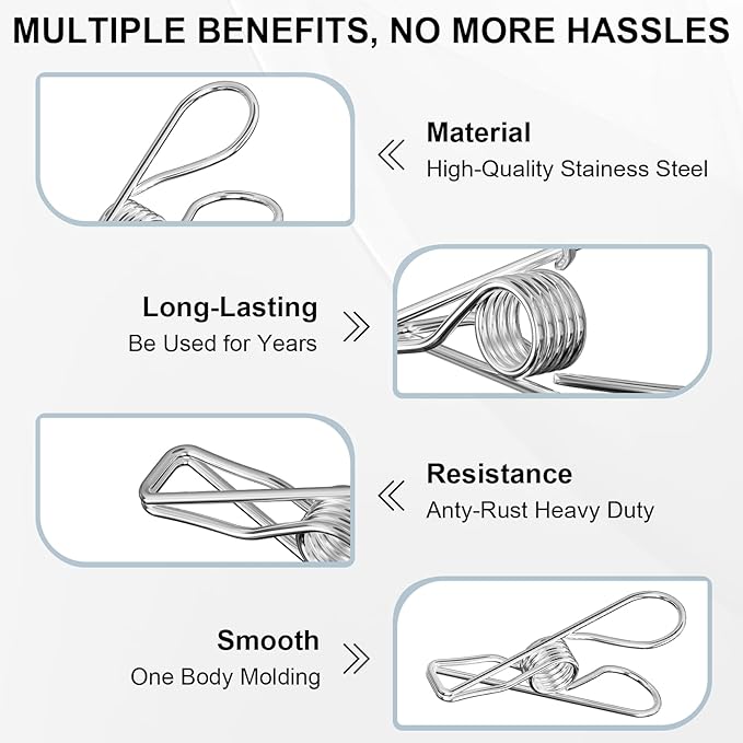 Clothes Pins Heavy Duty Outdoor, Metal Clips Heavy Duty - Image 4