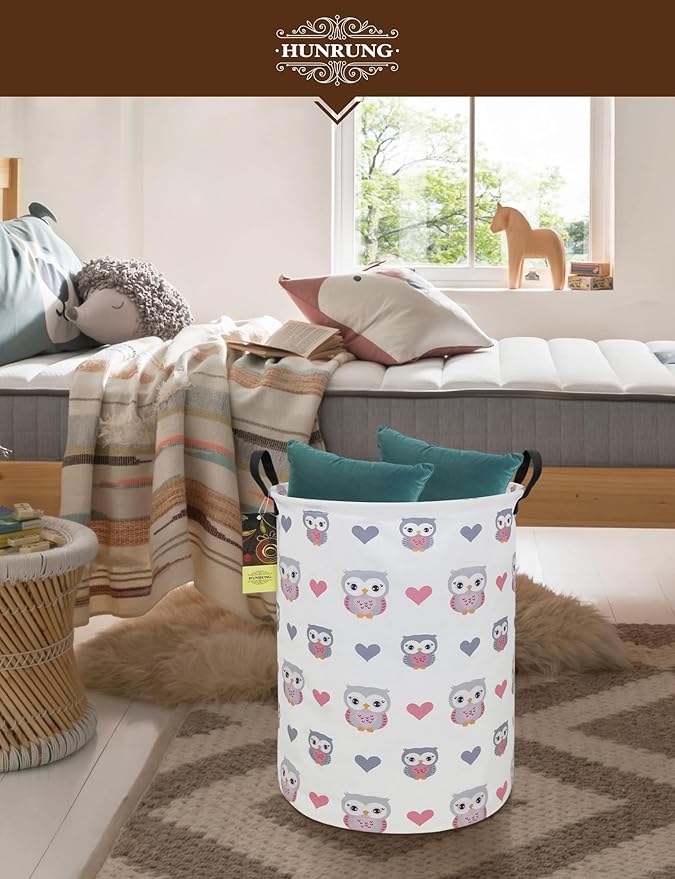 HUNRUNG Laundry Hamper, Large Canvas Fabric Lightweight Storage Basket Toy - Image 7
