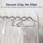 SereneLife 200-Pack Velvet Hangers – Space-Saving Non-Slip Gray Clothes Hangers - Image 3
