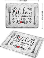 White Kitchen Dish Drying Mat 18x24 Inch Knife Fork Dish Drainer Rack Mats - Image 2