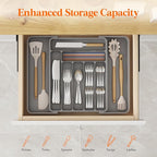 Lifewit Utensil Organizer for Kitchen Drawer, Expandable Cooking Silverware Tray - Image 2