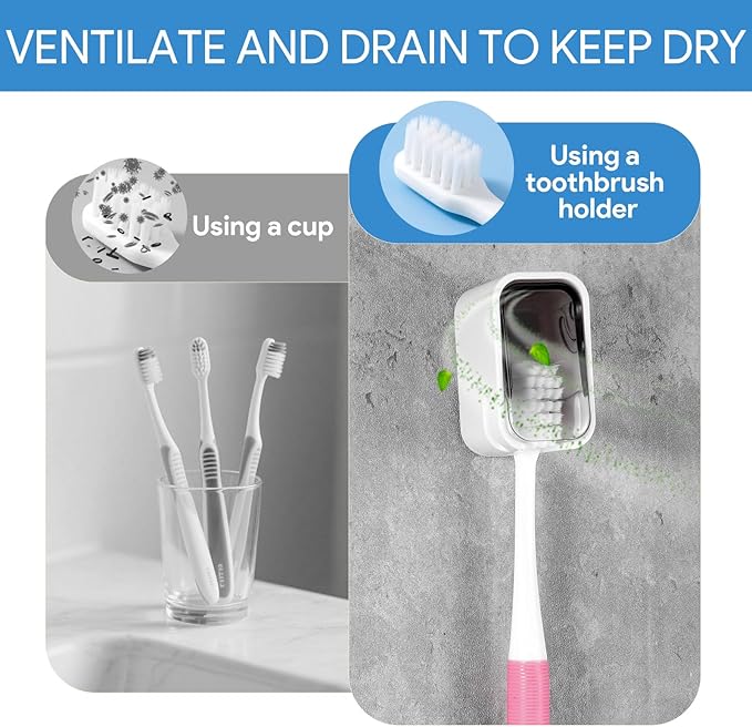 4 PCS Toothbrush Holder Wall Mounted - Image 5