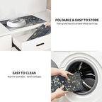 Flowers Dish Drying Mat for Kitchen Counter Decor 18x24 Inch Floral Absorbent - Image 9