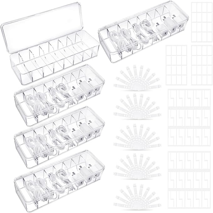 Cable Organizer Box with Lid, Charger Organizer by Unknown