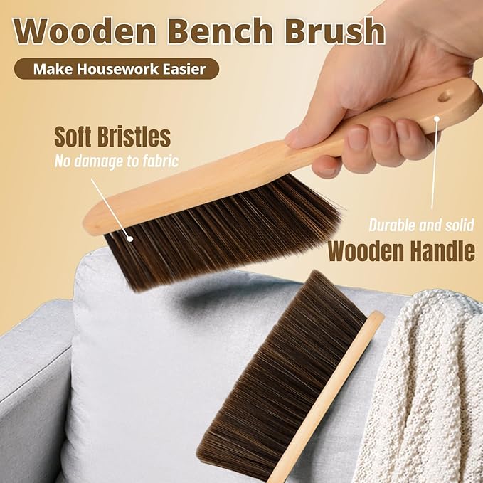 2 Pieces Woooden Dust Brush Hand Broom Bench Brush - Image 2