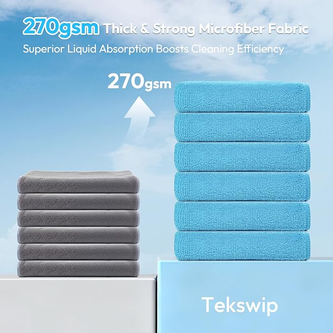 270GSM Thick Microfiber Cleaning Cloth 12"X12" - Image 2