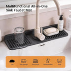 Faucet Mat for Kitchen Sink, 17.7"X5.5" Silicone Sink Splash Guard - Image 2