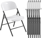 Nazhura 350 Weight Limit Heavy Duty Plastic Folding Chair with Reinfoced Steel Frame for Indoor and Outdoor, Wedding, Party, Restaurant, Meeting Room, Patio and Garden (White, 8 Pack) by NazhuraGoodCompanionAtHome
