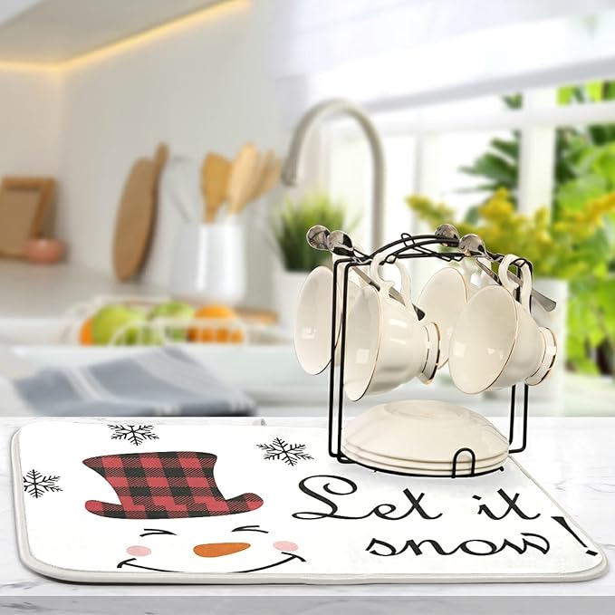 Super Absorbent Dish Drying Mat, Microfiber Fast-Drying Dish Mat, Kitchen Dish - Image 5