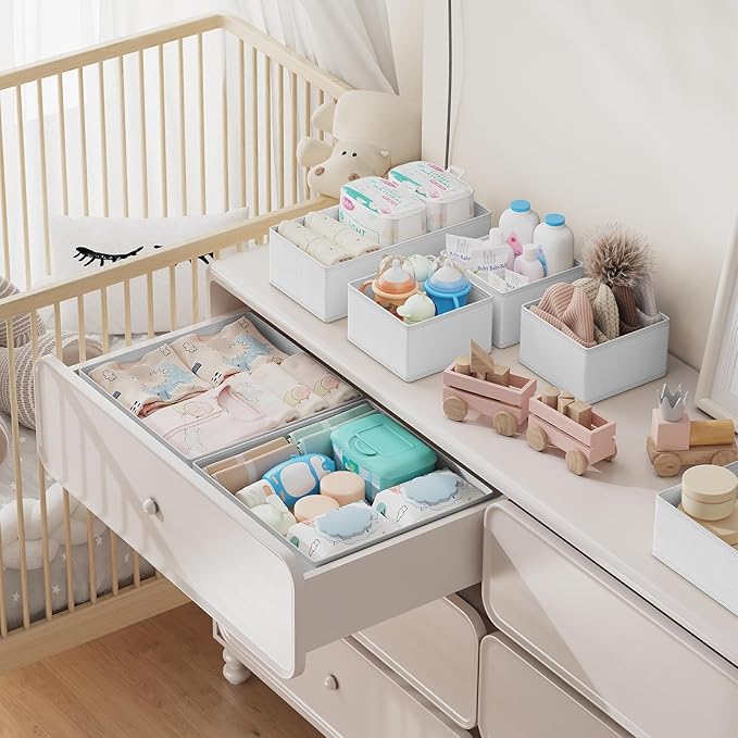 DIMJ Drawer Organizer Clothes Storage- 18 Pack Baby Dresser Organizer - Image 3