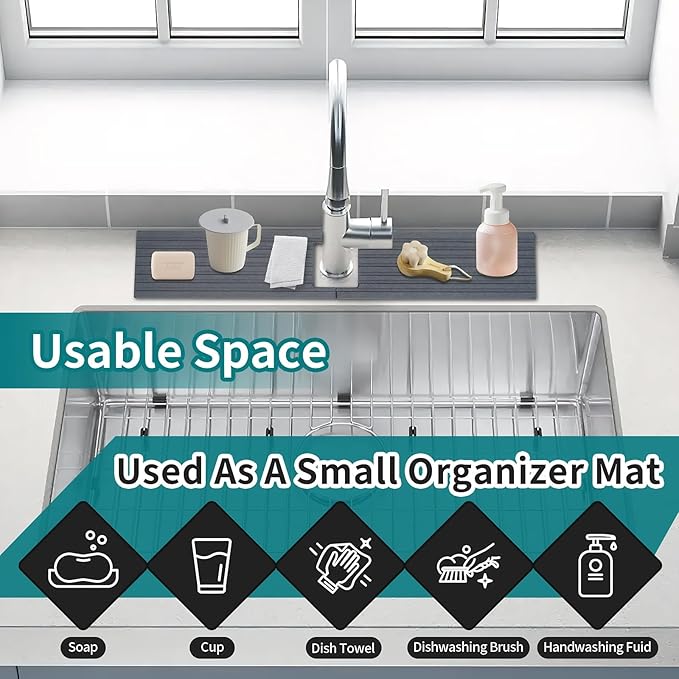 Kitchen Sink Faucet Mat, Prevents Moisture Buildup, Suitable - Image 7