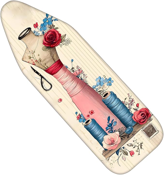 Nuxovilar Vintage Sewing Mannequin & Floral Pattern Ironing Board Cover by Nuxovilar