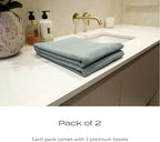 Luxury Silver-Infused Sage Green Hand Towels 2-Pack, 23.6"x17.7" - Image 8