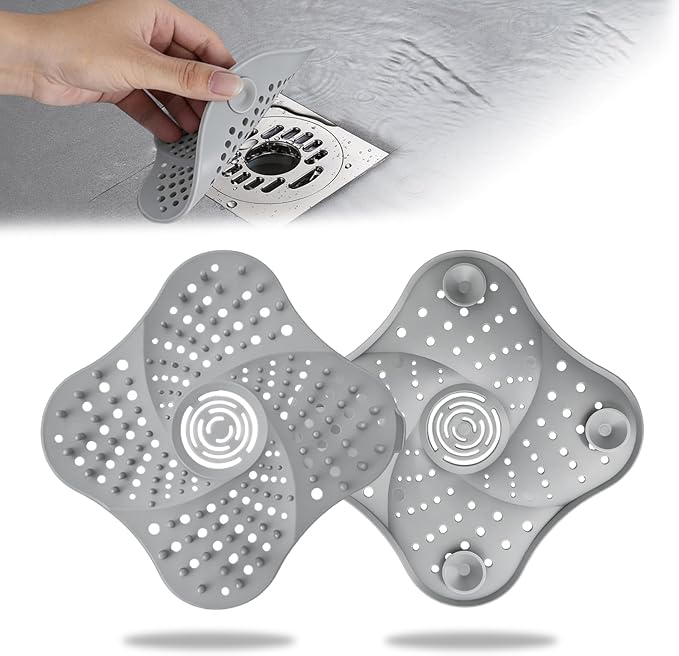 4 Pack Shower Drain Hair Catcher, Premium Silicone Shower Hair Catcher - Image 5