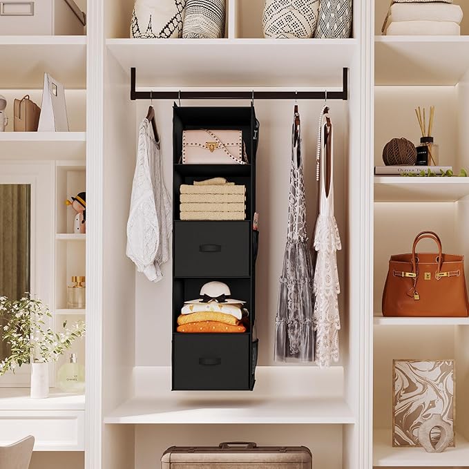YOUDENOVA Hanging Closet Organizer, 5 Tier Hanging Closet Shelves - Image 2