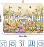 Spring Summer Floral Birds Dish Drying Mat - Image 2