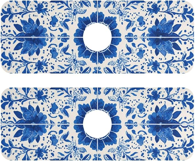 Kitchen Sink Splash Guard 2 PCS 14.7 Inch Sink Faucet Mat Splash Guard by Eyanle