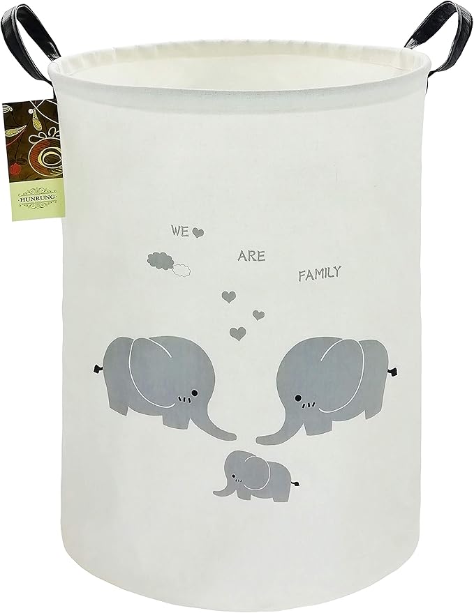 HUNRUNG Laundry Hamper, Large Canvas Fabric Lightweight Storage Basket Toy by HUNRUNG
