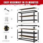 Garage Storage Shelves, 72''H Shelving Units and Storage, 2400 LBS Heavy Duty Shelving, Metal Garage Shelves for for Basement, Warehouse, Pantry, Closet, Kitchen - Image 6