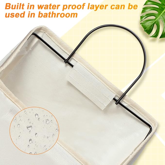 Chumia 6 Pack Wall Hanging Storage Basket Bathroom Closet Hanging Storage Bag - Image 5